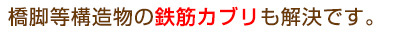 橋脚等構造物の鉄筋カブリも解決です。